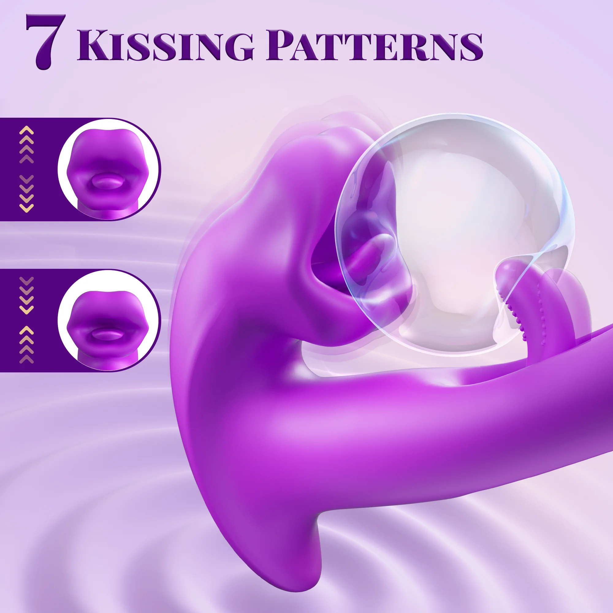 2 in 1 Realistic Lips Clitoris Vibrator for Woman G Spot Sex Toy with 10 Flapping Vibrating and Licking Tongue Modes Masturbator