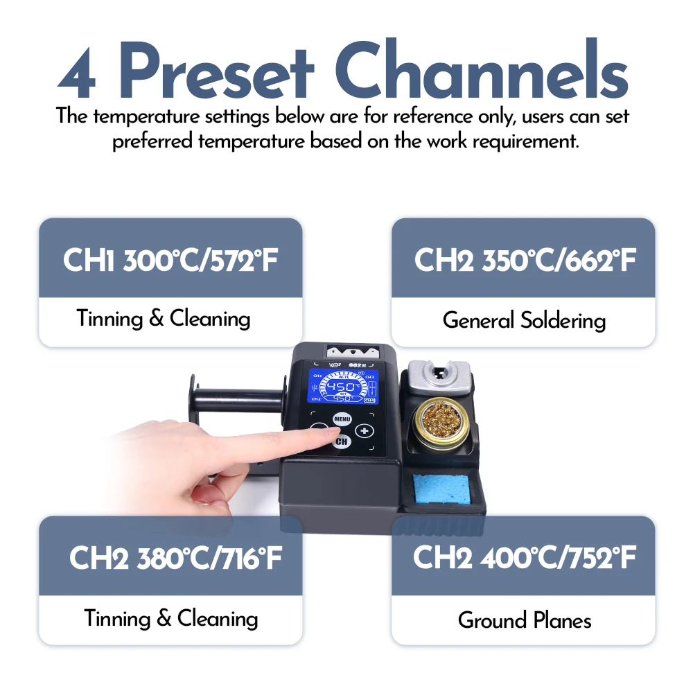 WEP 982-II Kit stazione di saldatura ad alta precisione con Touch Screen, riscaldamento rapido per stazione di microsaldatura, strumento di