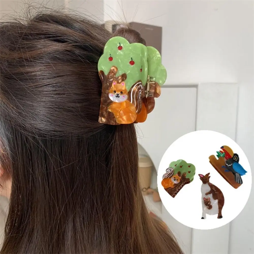 

Sweet Cartoon Acetate Hair Claw Creative Headwear Animal Hair Clip Woodpecker Hair Accessories Bird Shark Clip Travel