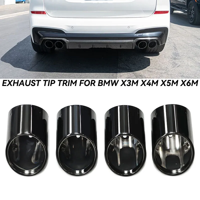 4 pcs/lot Exhaust Tip Trim Cover For BMW F97 X3M F98 X4M F95 X5M F96 X6M Competition Exhaust Tip Replacement Tailpipe Muffler