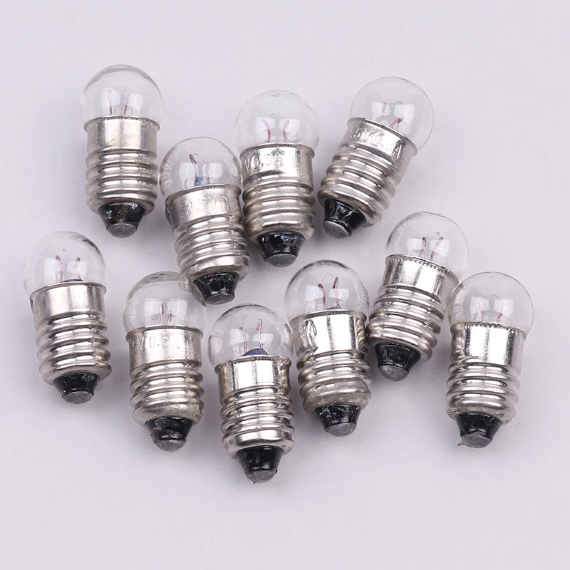 10PCS Miniature Round 0.3A 2.5V Small Light Cannon For Student Experiment Small Light Bulbs Beads Replacement Lighting Bulbs