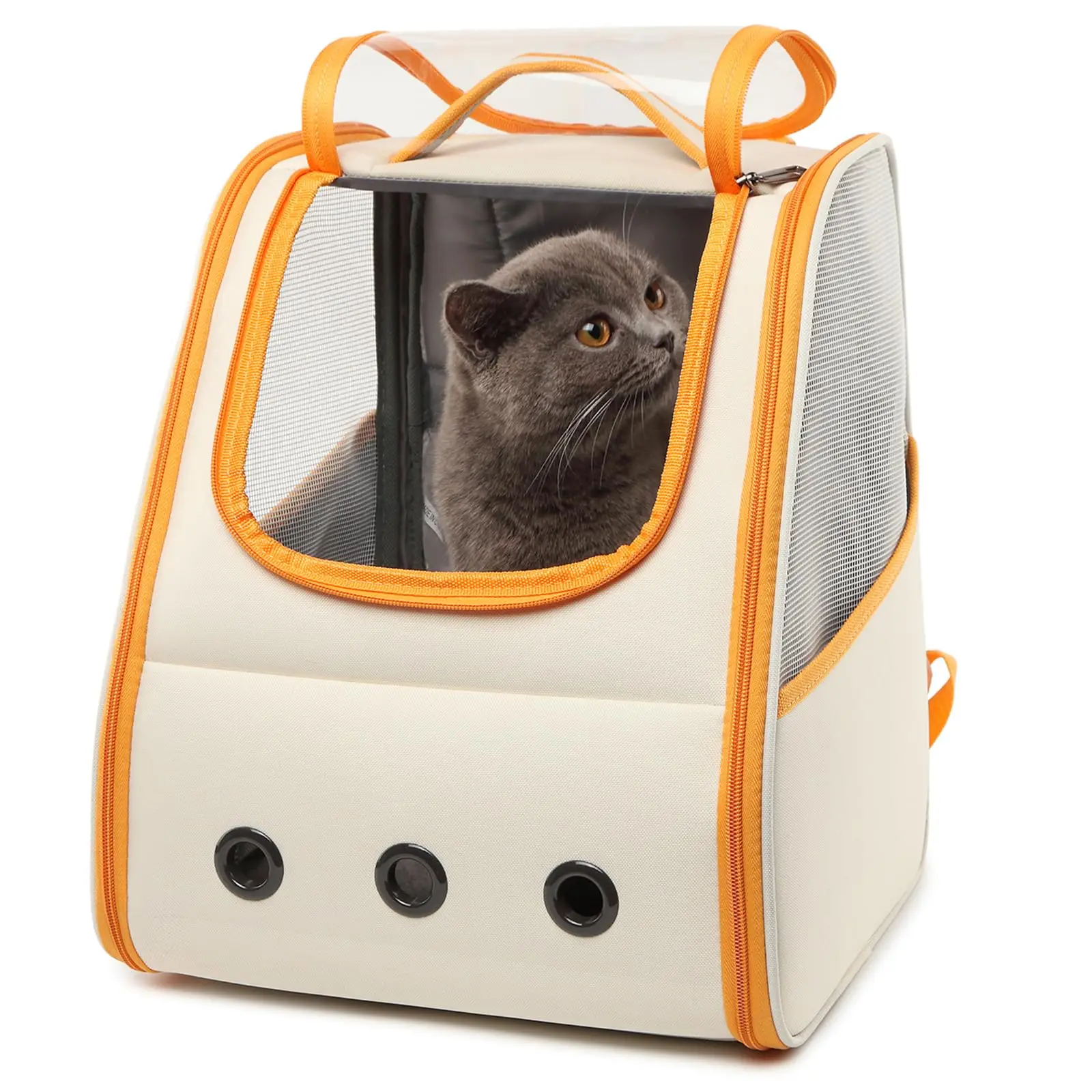 Kono Katzenrucksack, Faltbar, Leichter, Stabiler Haustier Rucksack für Katzen & Hunde, mit Seitlichen & Oberen Öffnungen