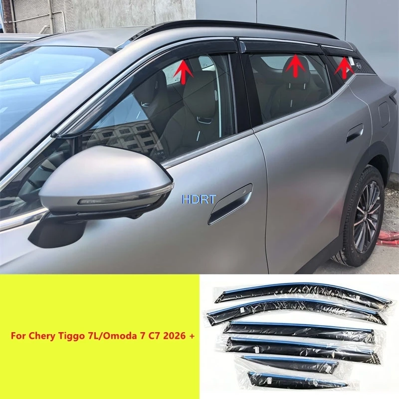 Car Styling Sun Rain Shelter Deflector For Chery Tiggo 7L/Omoda 7 C7 2026 + Window Visor Weather Shield Awning Cover Accessories