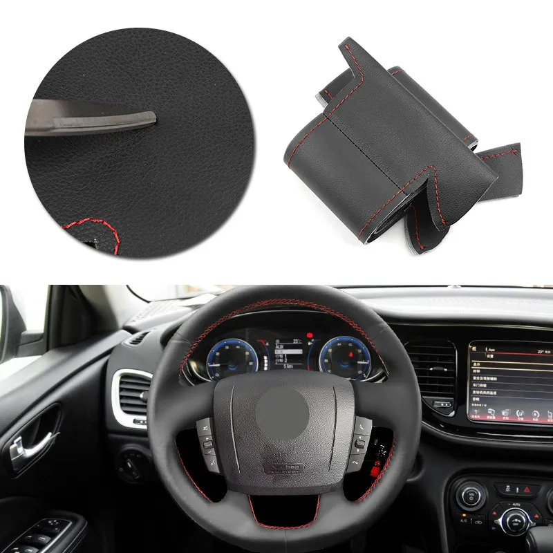 Car Accessories Microfiber Leather Steering Wheel Cover Trim For Fiat Ducato 2006-2019 Ram ProMaster 2017 2018 2019 2020