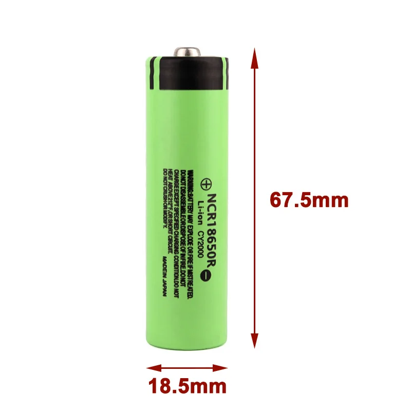 JOUYM NCR18650R 3.7 V High Performance 2000mAh 18650 Battery Rechargeable Lithium Batteries For Flashlight Headlamp (Pointed)