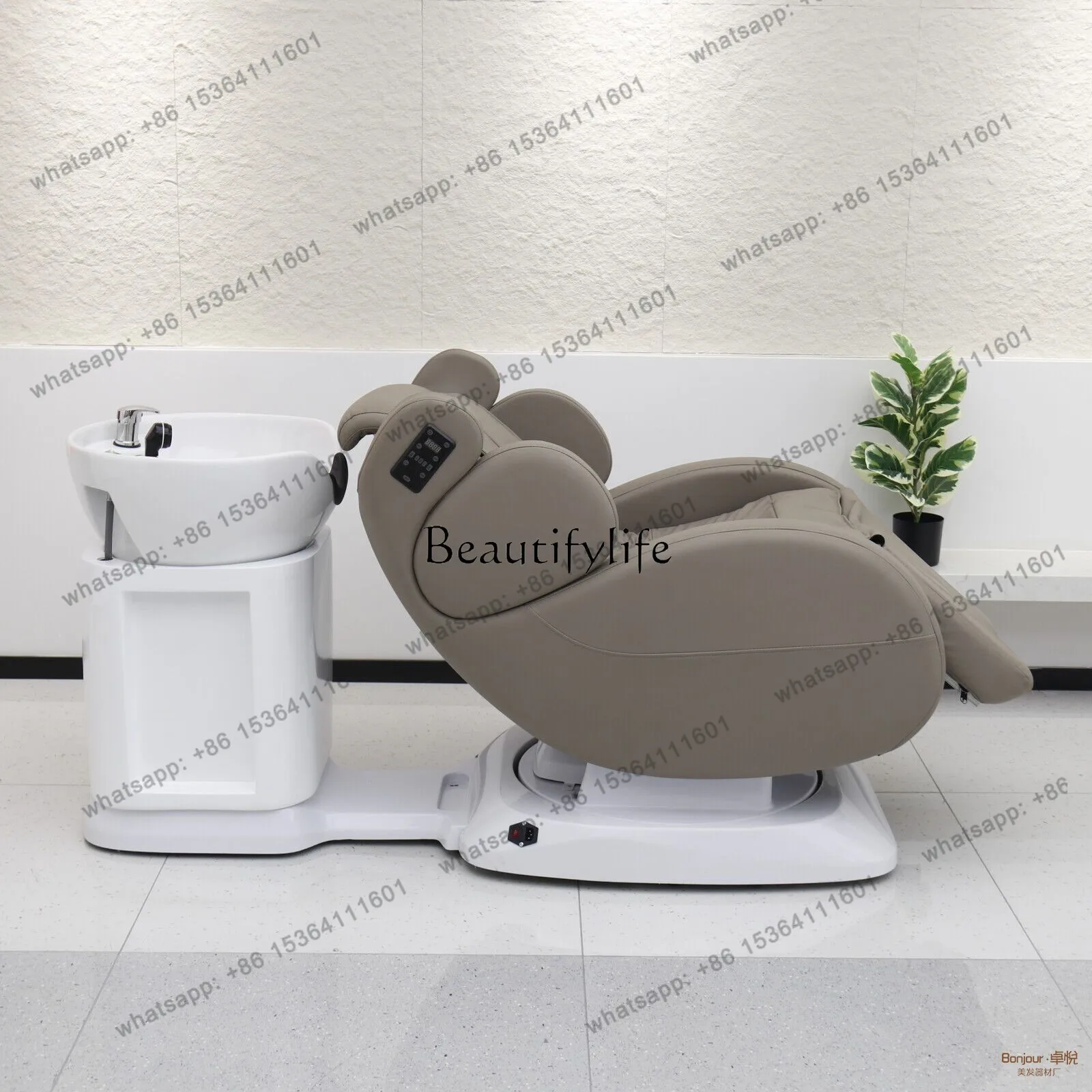 

D30Intelligent massage electric hair chair hair salon flush bed multi-functional rotating scalp care chair