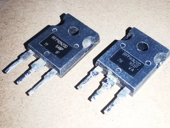 

Used 20pcs/lot IRFP90N20 IRFP90N20D IRFP90N20DPBF IRFP90N20PBF 90N20 MOSFET N-CH 200V 94A TO-247 Original disassembly