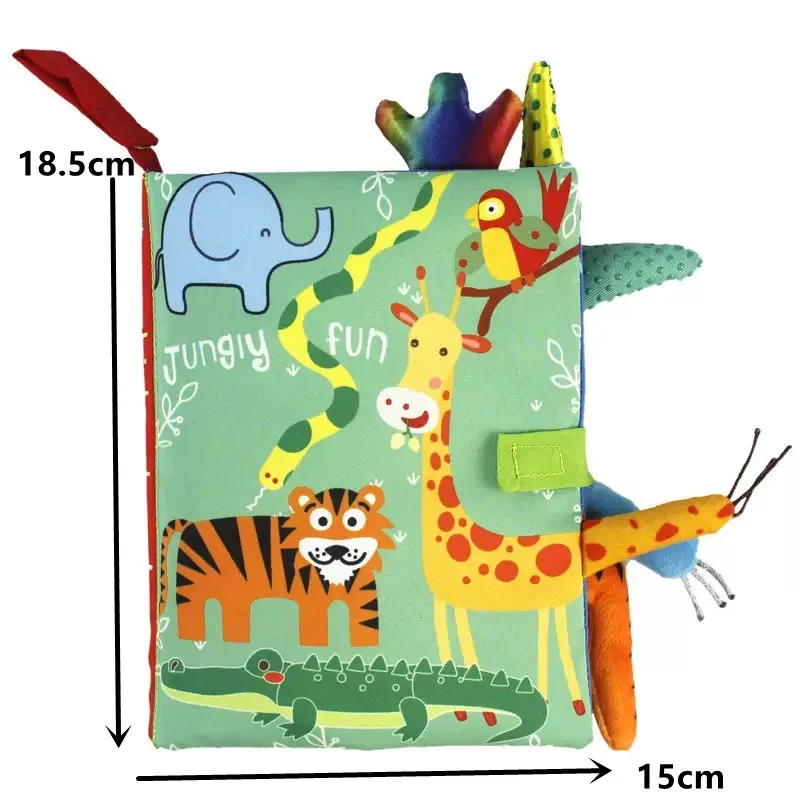 Livre en tissu queue d'animal, livre Pop-up, déchirer peut mordre, illumination éducative, éducation précoce, jouets cognitifs pour nourrissons de 0 à 3 ans