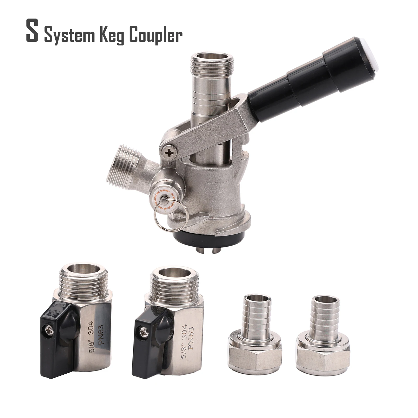 Keg Washing and Filling Coupler with Dual 1/2\