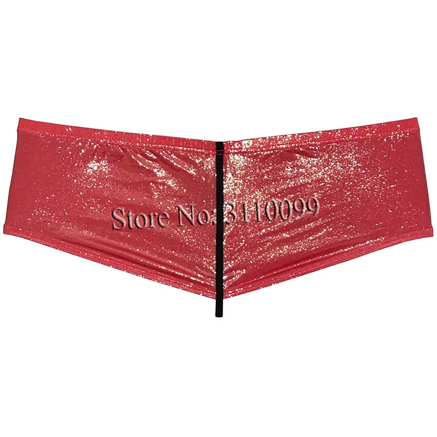 Men's Shiny Ice Silk Thong Boxers Wet Look Soft & Elast Cheeky Briefs Underwear