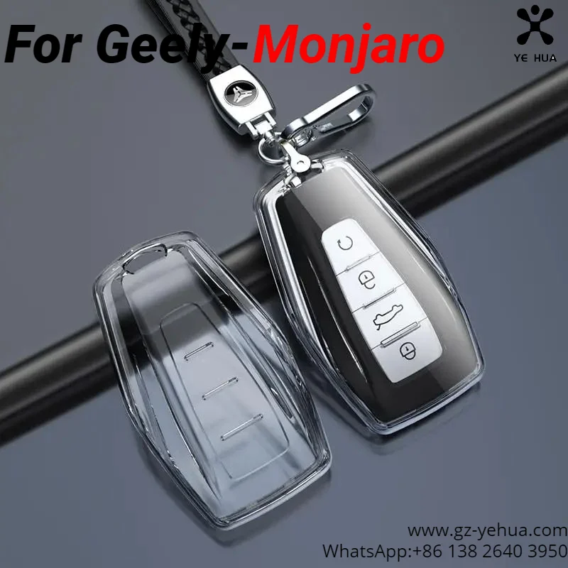 For GEELY  Manjaro Xingyue L Coolray Binyue High Transparency Design TPU Key Case Cover Ornament Car Accessories