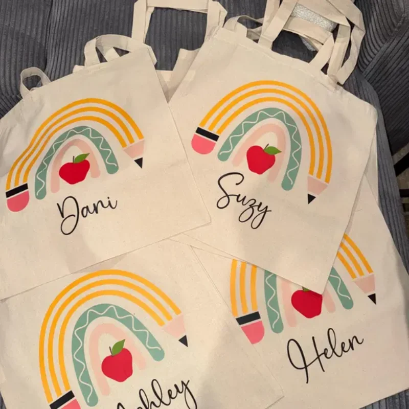 

"Personalized Teacher Tote Bag | Teacher Appreciation Gift – Back to School & School Decor Totes"