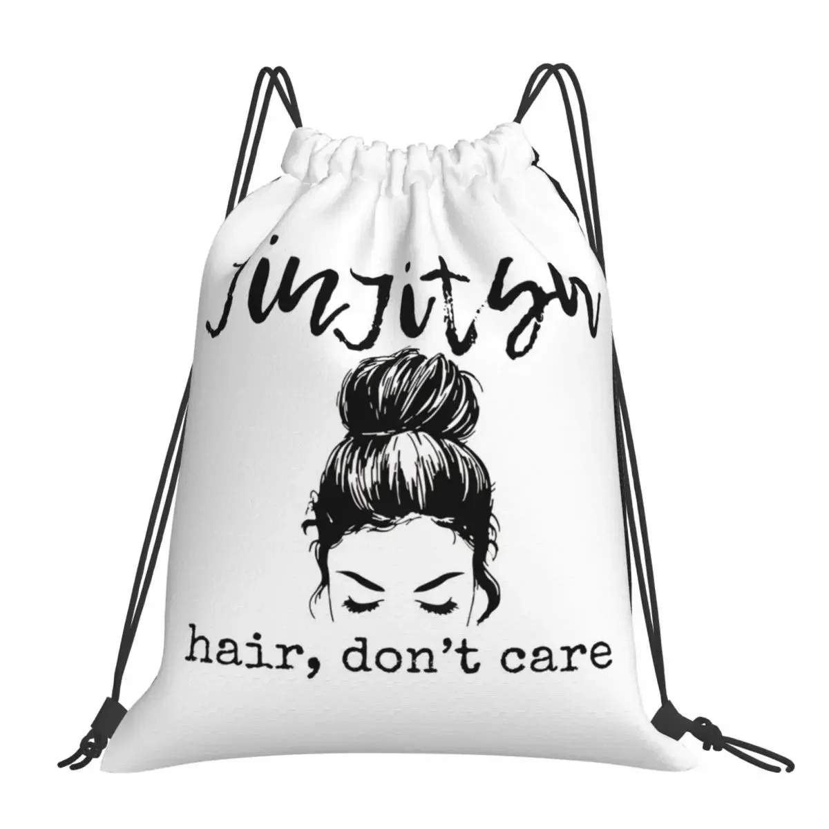 Jiu Jitsu Hair don't Care zaini da donna borse con coulisse borsa portaoggetti tascabile con coulisse BookBag per studenti da viaggio