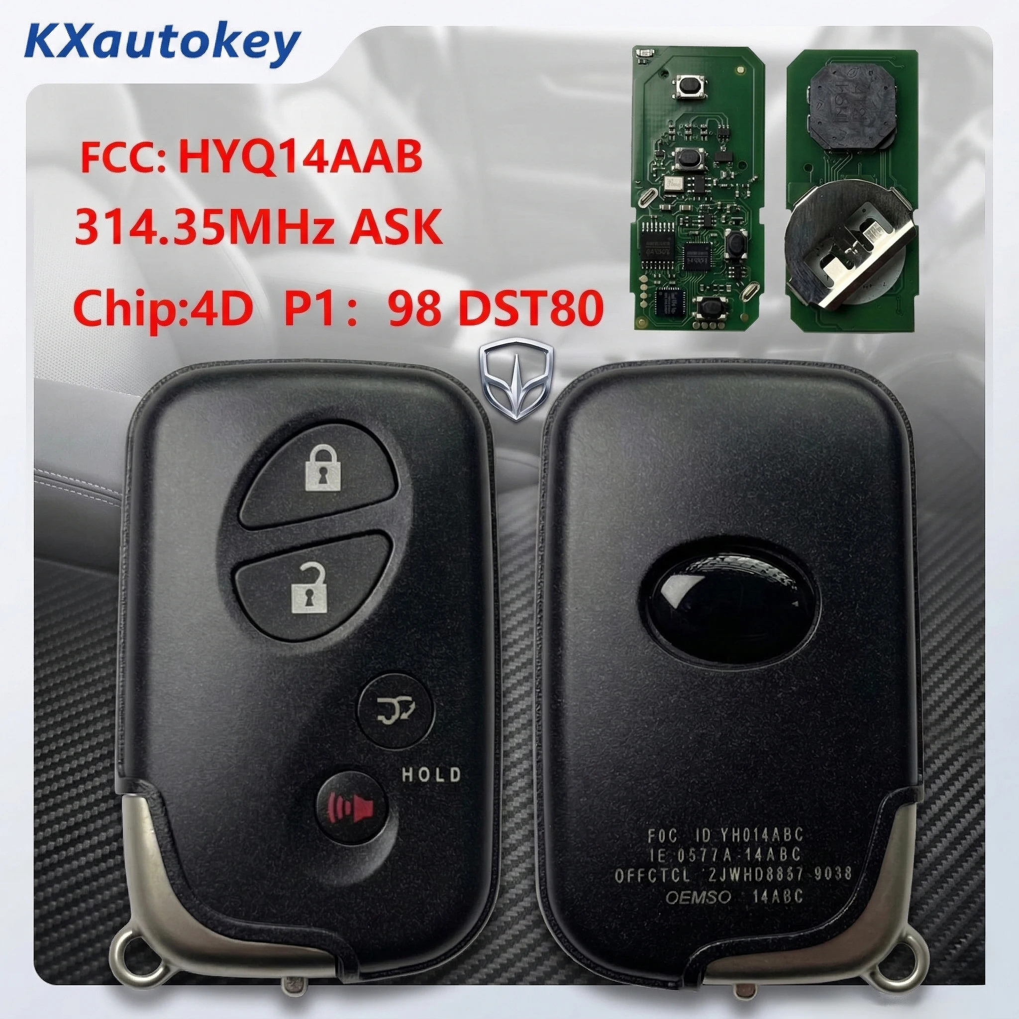 

KXK052015 For Lexus LX570 RX350 2008+ FCCID HYQ14AAB Lexus smart remote key replacement