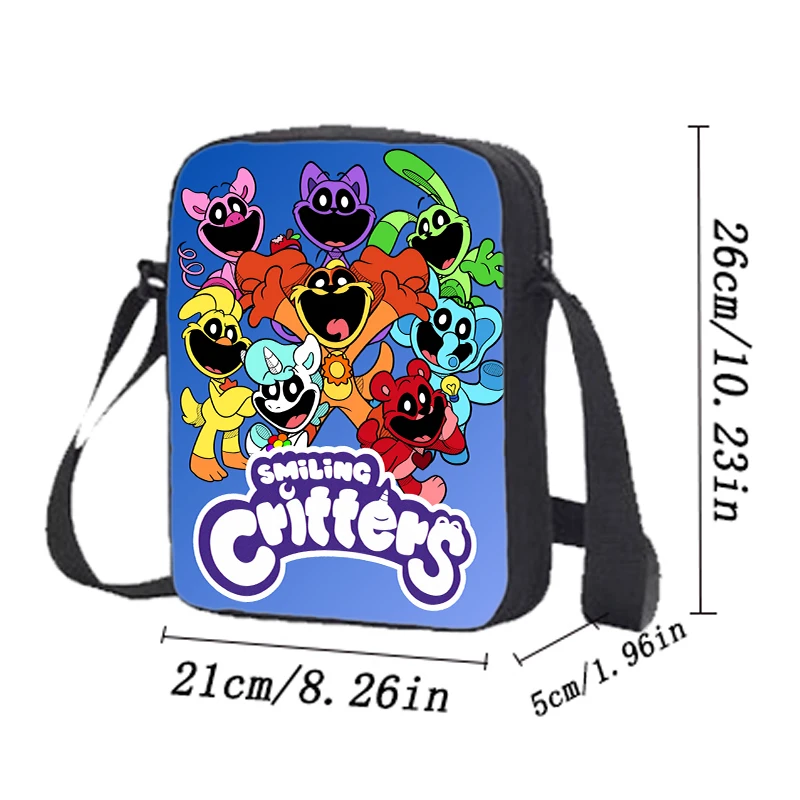 Ensemble de sac à dos d'école Smiling 3D Critters avec sac à crayons, sacs initiés, grande capacité, dessin animé, jeu d'amine, sac à dos pour enfant, 3 pièces