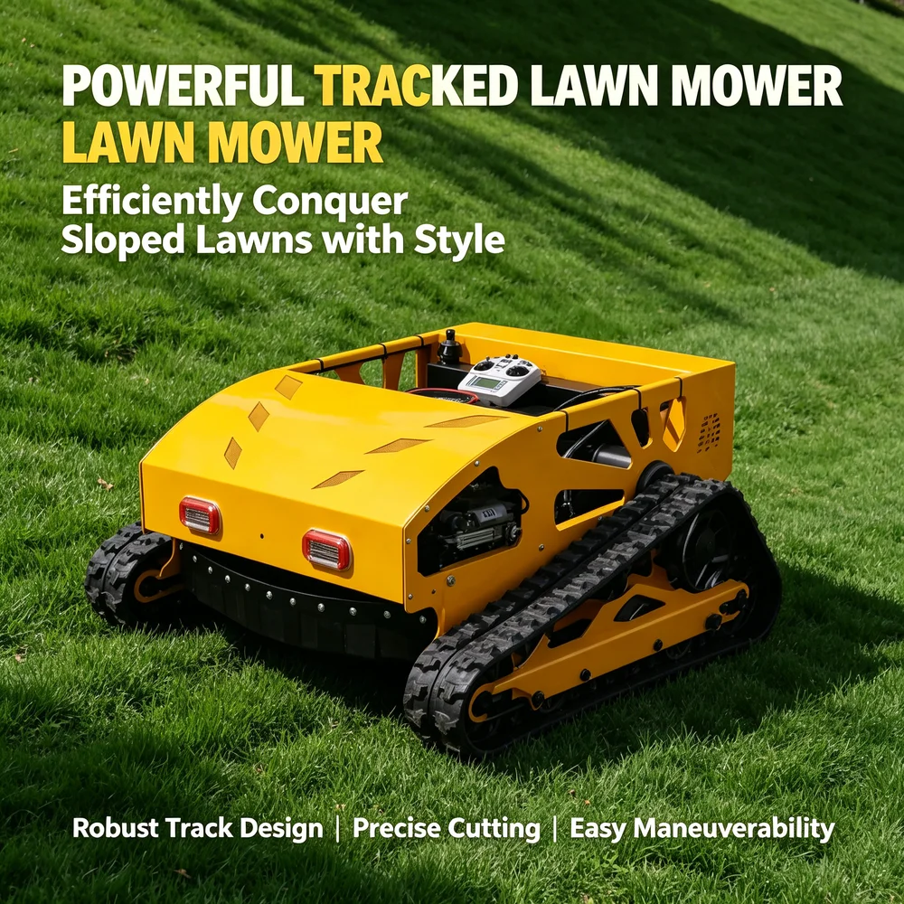 

Effort Free Remote Control Lawn Mower Customizable Product for Rough Terrain Hillside Easy Tool for Farm Outdoor Use
