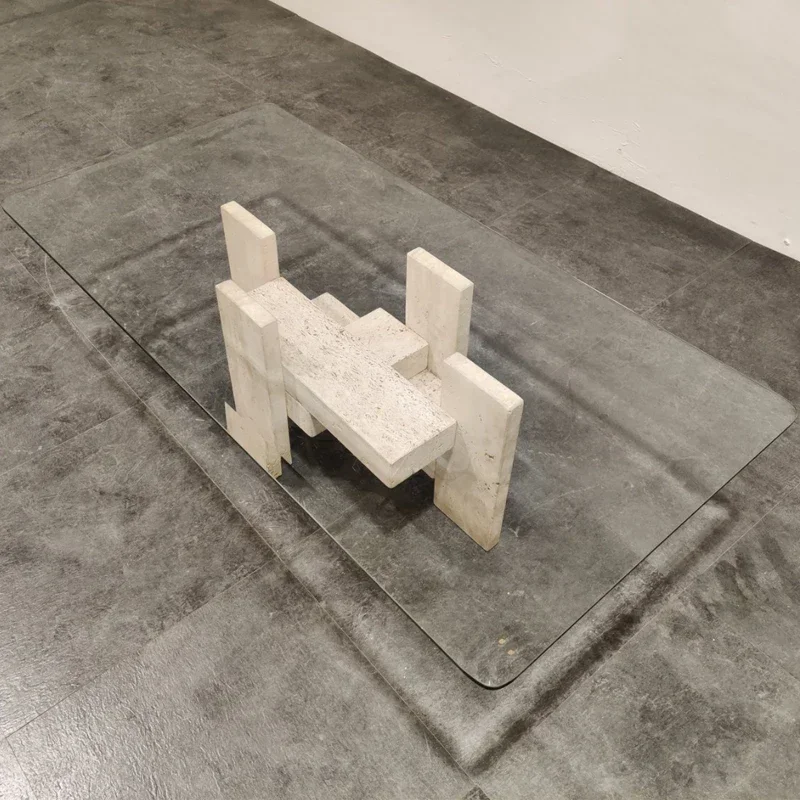 

Coffee table, designer model room tempered glass rectangular living room simple modern coffee table