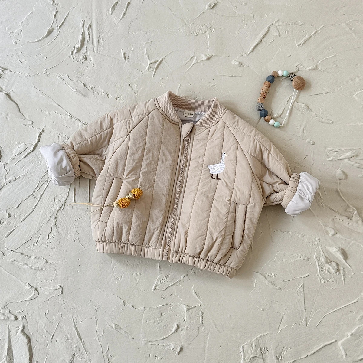 Kleinkind Baby Junge Mädchen Jacken Herbst Winter Langarm Gans Stickerei Baumwolle Mäntel Oberbekleidung Kinder Kleidung – Detail 4