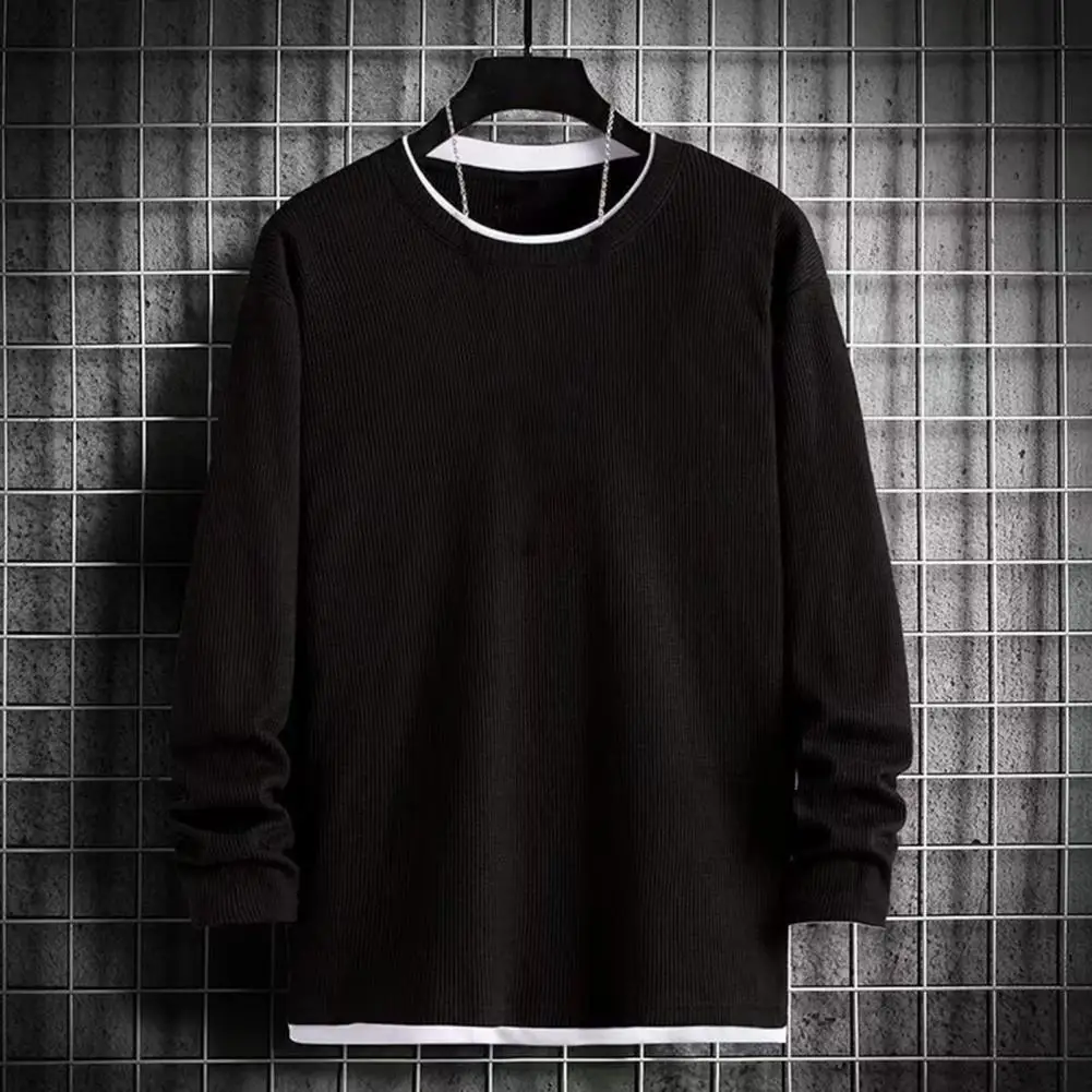 2024 Solid Color Sweatshirt Men Hip Hop Streetwear Long Sleeve O Neck Pullovers Mens Sportswear Fashion Causal Sweatshirt Tops