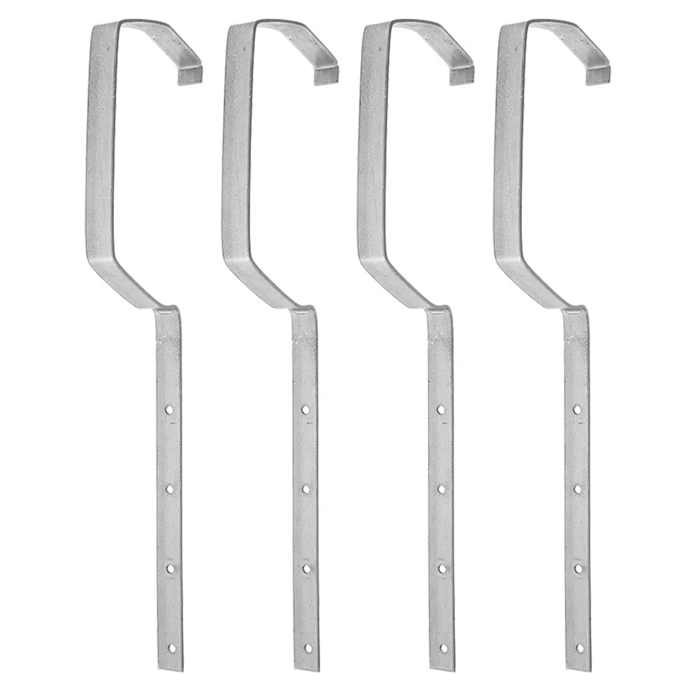 4Pcs Heavy Duty Rain Gutter Support Brackets Iron Metal Roof Gutter Racks Sturdy Guttering Brackets Effective Drainage