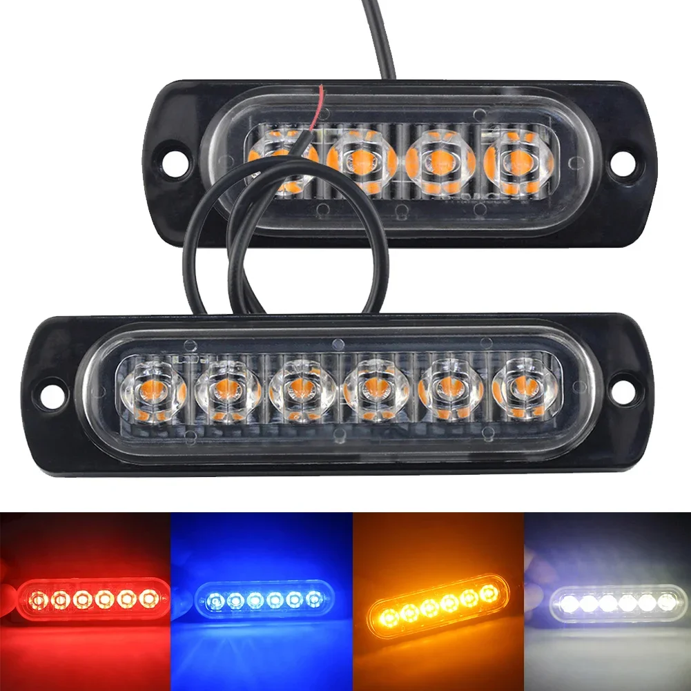 4/6LED Warning Light LED Trailer Lights Truck Side Indicator Lights Car Grille Malfunction Light Bar SUV Motorcycle Ships Beacon