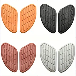 2Pcs Retro Motorcycle Cafe Racer Gas Fuel Tank Rubber Sticker Protector Knee Tank Pad Grip Decal For Honda Yamaha Harley