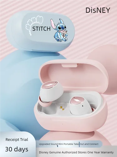 Imagen 2 del producto Disney Lilo & Stitch Angel D29 auriculares inalámbricos Bluetooth 5,3 estéreo HiFi con llamada HD auriculares táctiles inteligentes de larga resistencia