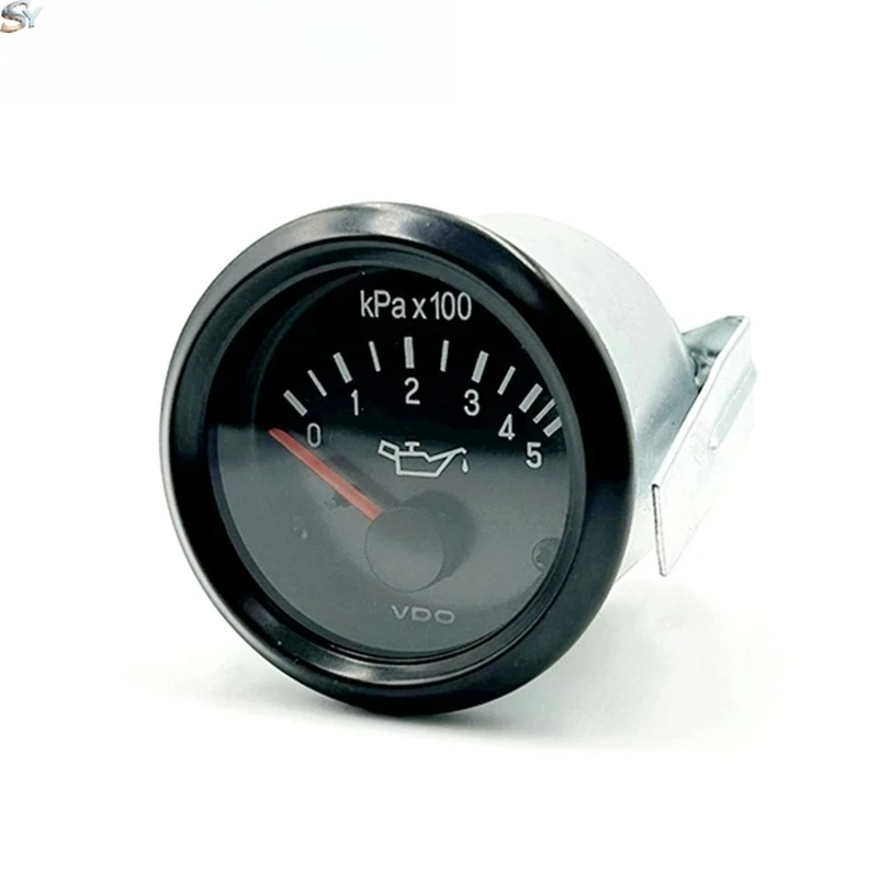 Engine Parts Oil Pressure Gauge VDO Meter 12V 24V 0-500kPa 0-5bar Car Accessories