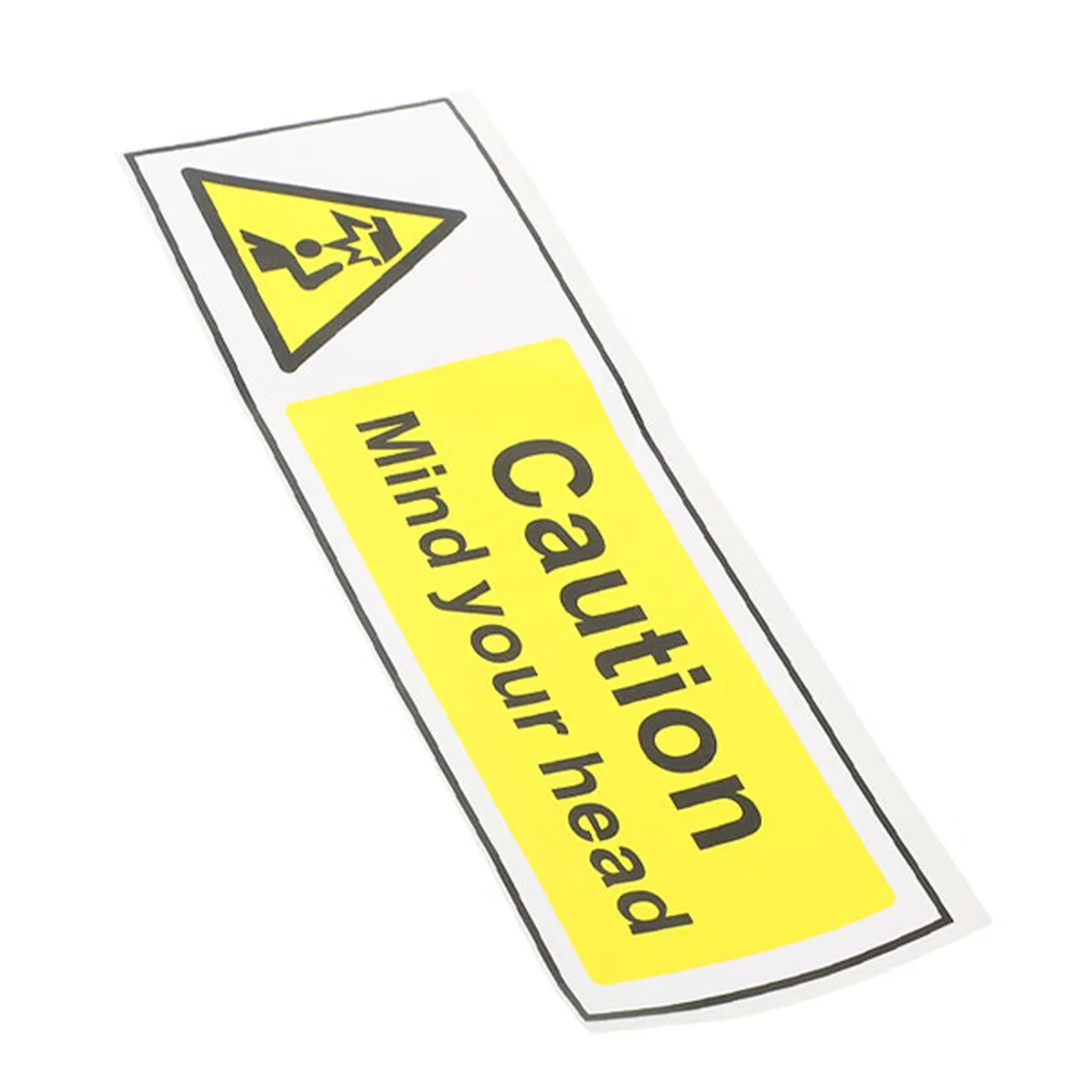 Signage Nail Sticker Low Overhead Clearance Warning Self Adhesive Safety Signs Watch Your Caution Wall Decor The