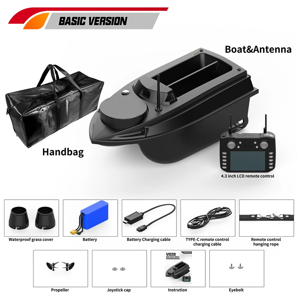 800m GPS Fishing Bait Boat 9 Fishing Grounds 180 Points Bait Boat 6.6lbs Loading Support Automatic Cruise/Positioning Points