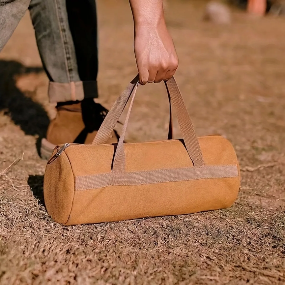 Bolsa de herramientas de boca ancha para hombre, bolso de lona de gran capacidad, organizador de herramientas, 13 pulgadas