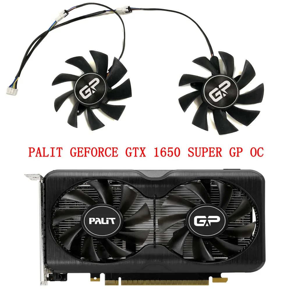 2Pcs/Set 80(75MM) DIY GPU Cooler,TH8015S2H-PCC02 Graphics Cards Fan,For Palit GeForce GTX 1650 SUPER GP OC,Video Replace