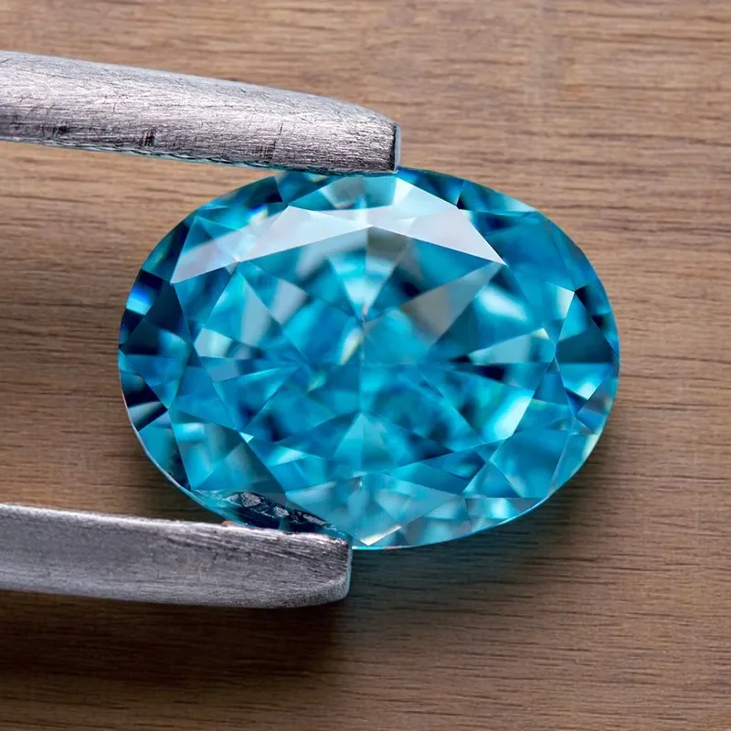 

Q-Wholesale Cubic Zirconia Crushed Ice Cut No Certificate Oval Shape Aquamarine Color Charms Beads Top Diy Jewelry Making Materi