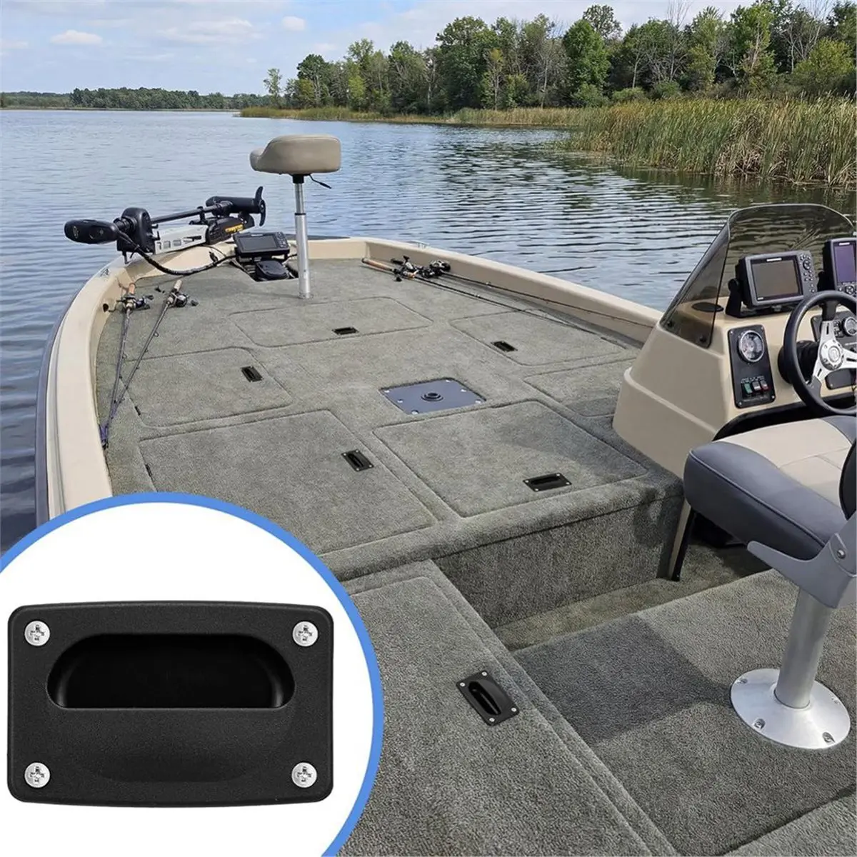 618 Mega Sale Marine Flush Pull Hatch Handle with Mount Screws Square Boat Hatch Pull Flush Lift for Boat Decks Hatches Yacht