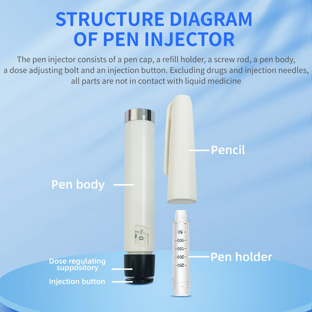 3 مللي قلم حقن الأنسولين التحكم في السكر في الدم مرض السكري قلم حقن الأنسولين حقن أدوية متعددة قلم الأنسولين حاقن سائل #5