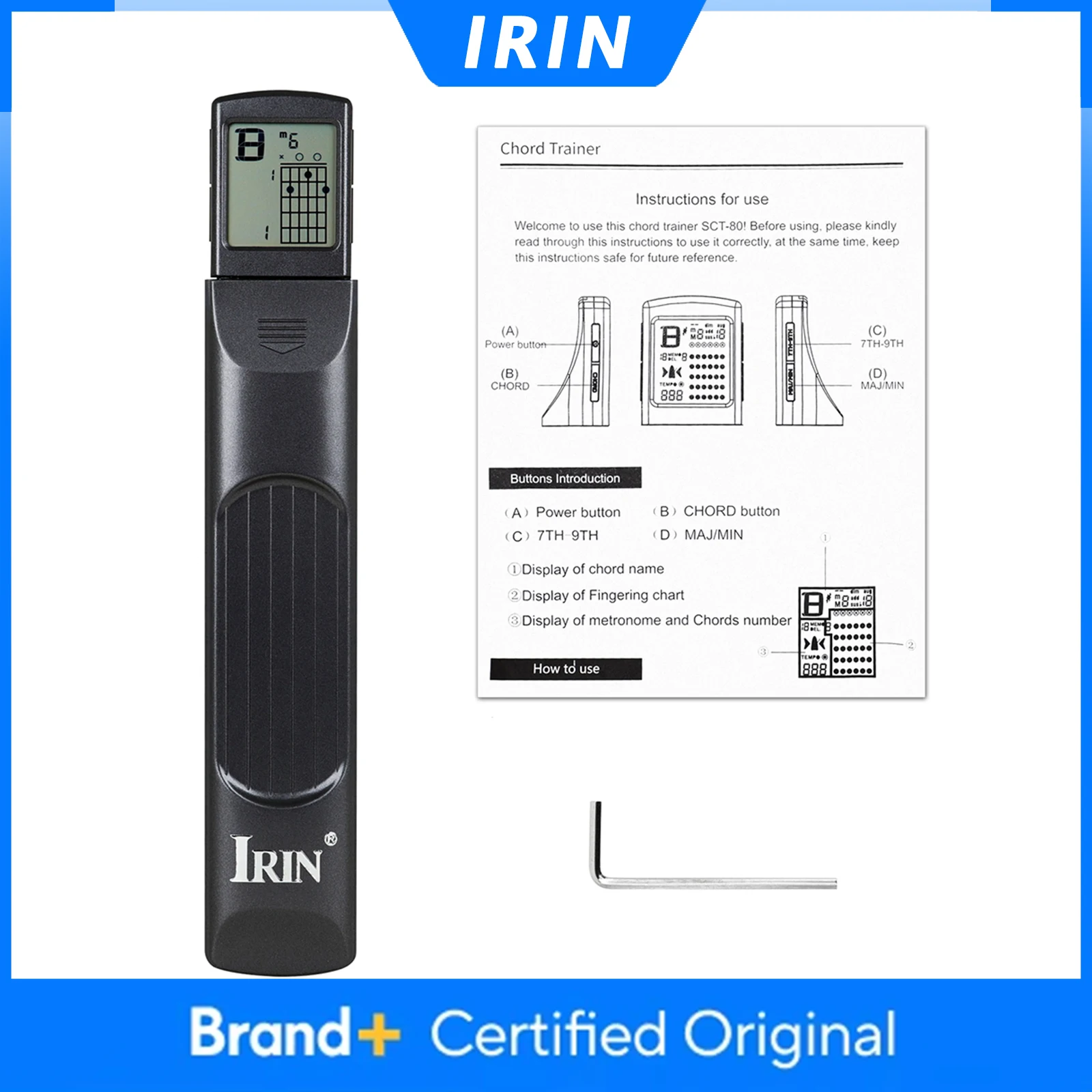 

IRIN 6 Strings Pocket Guitar Chord Trainer Guitar Practice Tool 6 Frets Guitar Finger Trainer for Guitar Beginner Exercises