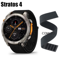 For Zeblaze Stratos 4 Strap Nylon Smart Watch Band Hook&Look Soft Belt Watchband