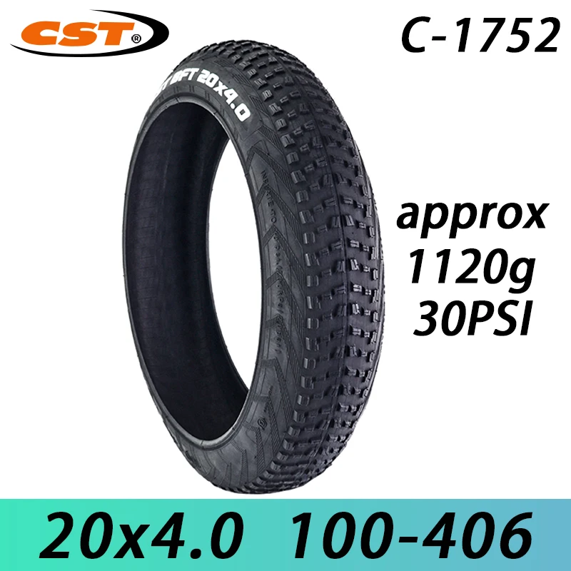 CST 20x4.0 Fat Tire Electric Snowmobile Beach Bicycle Tire for MTB Off-Road Bike Front Rear Wheel Anti-Slip Fat Tire C-1935/1752