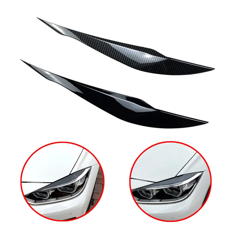 

2Pcs Car Headlight Head Lamp Eyebrow Headlight Cover Trim Sticker For BMW 3 series F30 2013-2019 Auto Accessories