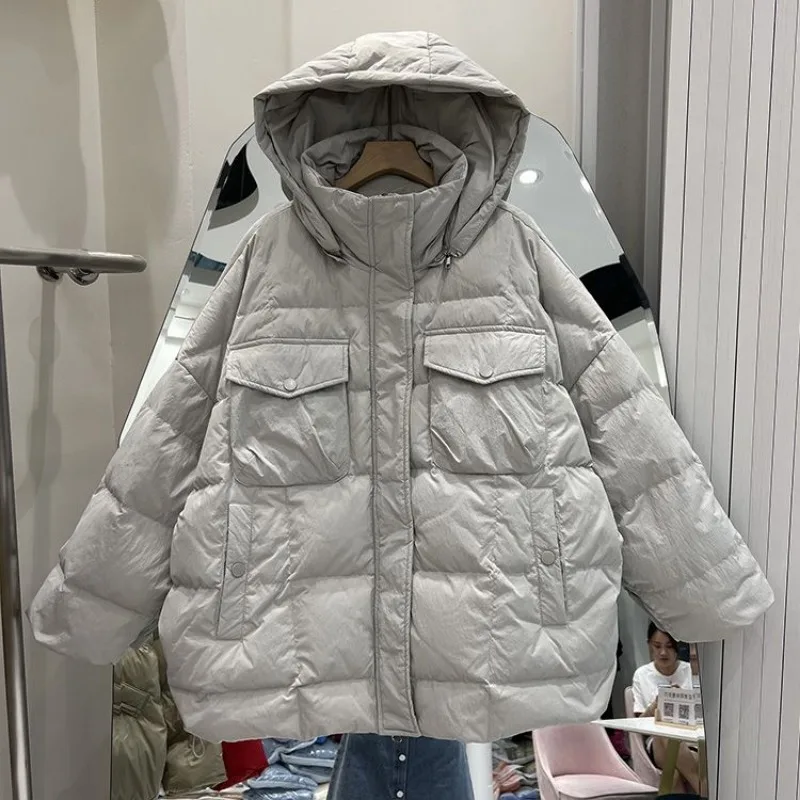 2023 Nieuwe Dames Donsjack Winterjas Dames Korte Parka 'S Losse Dikke Warme Bovenkleding Capuchon Gegeven Aan Flirtende Overjas