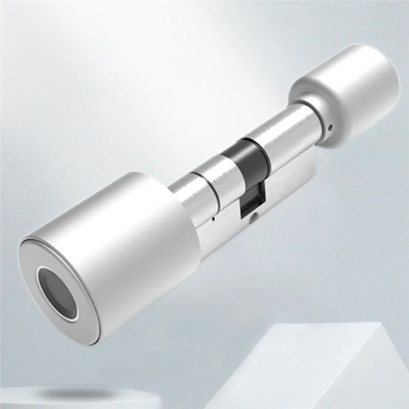 Fingerprint Lock Cylinder Remote Bluetooth Door Lock Anti-Theft Door Wooden Door Spherical Lock Durable Silver