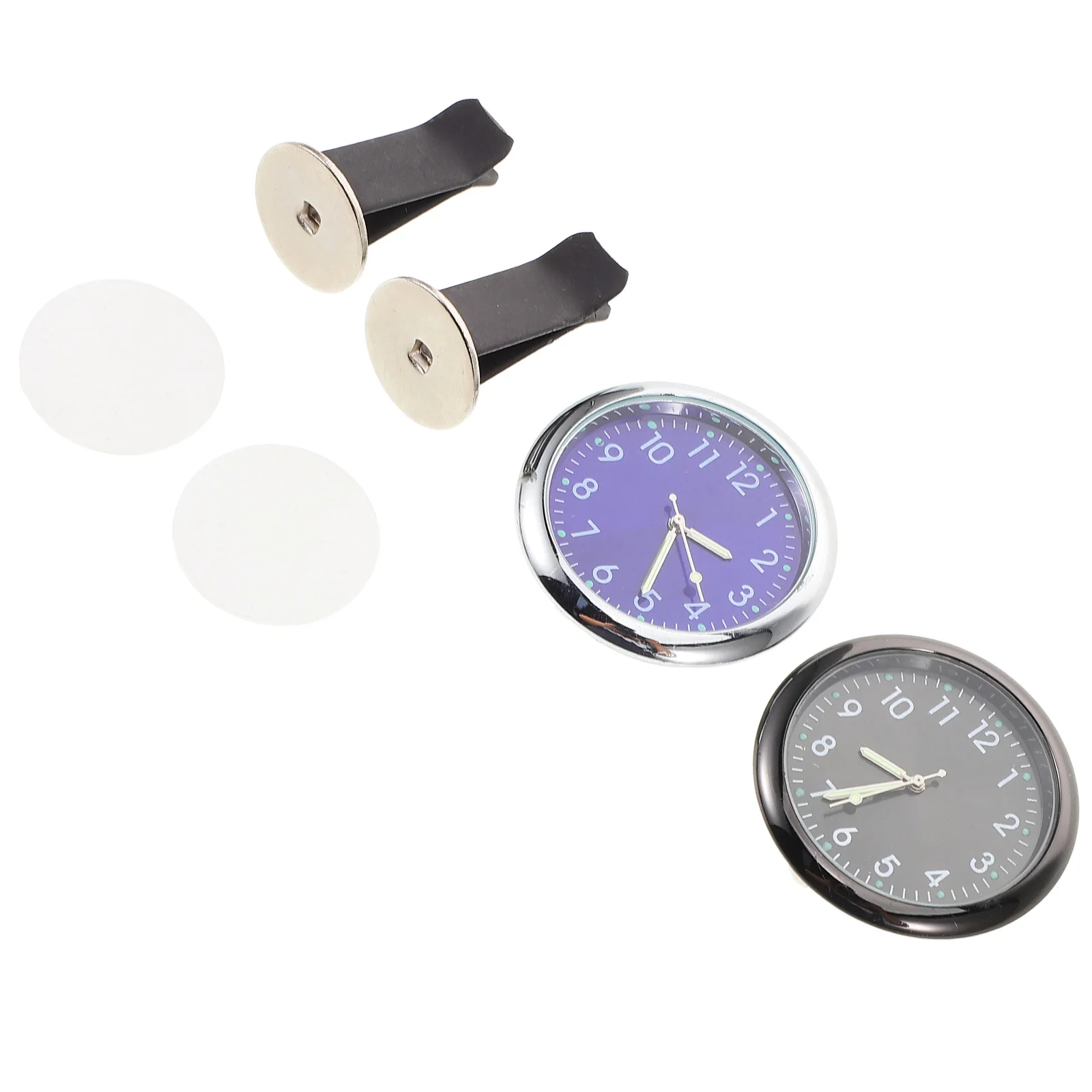 

2Pcs Mini Vent Clock Luminous Dashboard Decor Interior Air Night Glow Compact Durable Car Air Vent Clock Clear Visibility