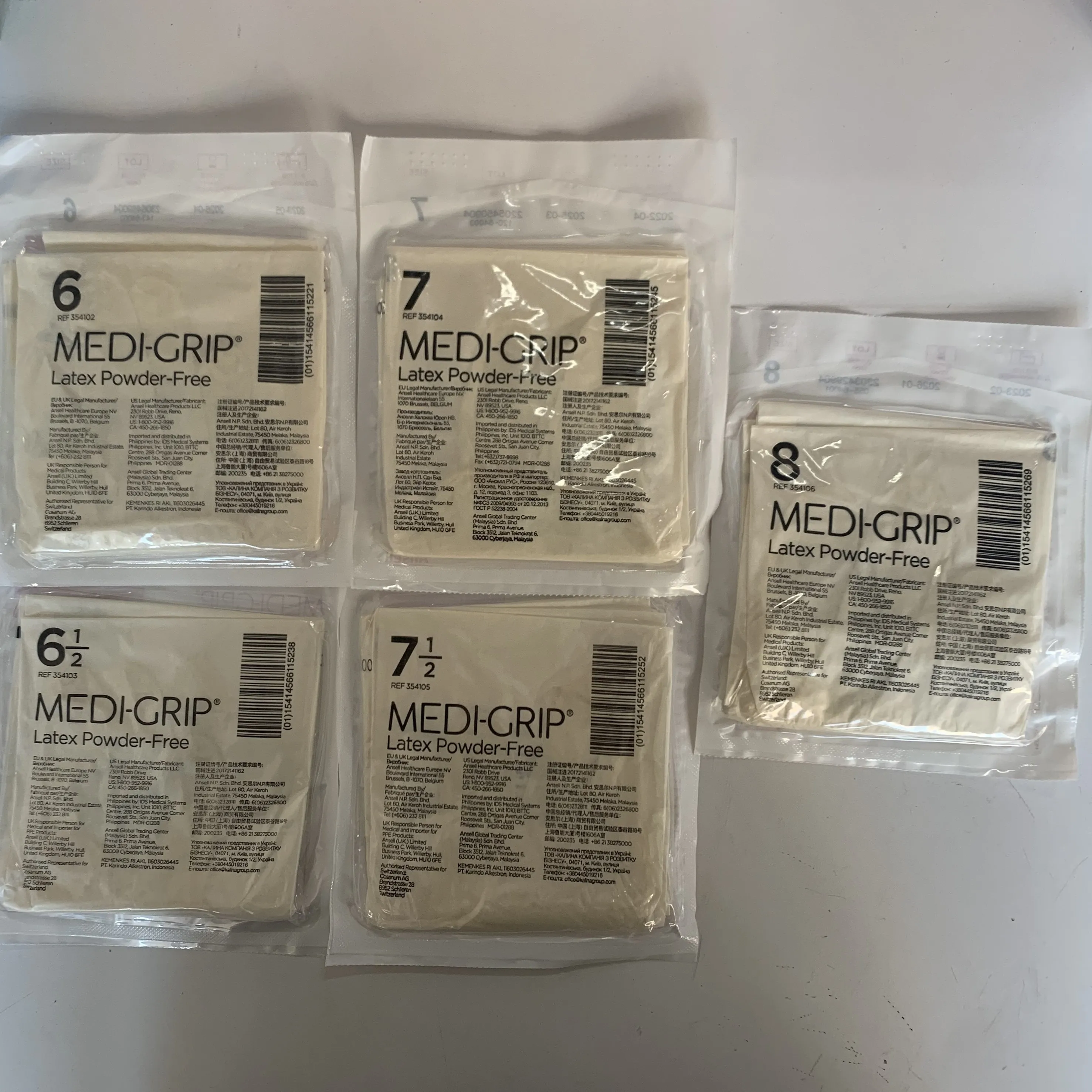 

Ansell Medi Grip Series 35410X (10 pairs) Powder free Smooth Curled Latex Thickened Extended Gloves, Microtextured