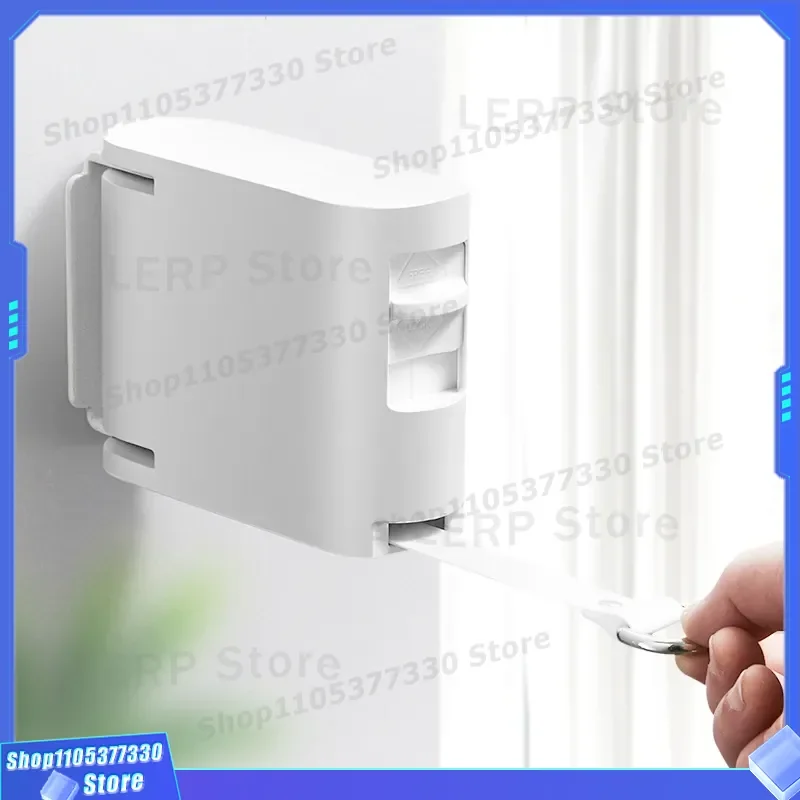 Retractable Clothesline for Balcony Indoor Drying Rack No Drilling Installation Telescopic Laundry Line for Quilt Hotel