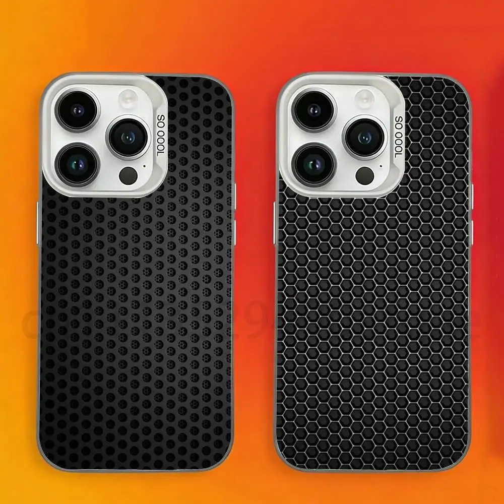 Carbon Fiber Pattern Painting Phone Case For iPhone 17,16,15,14,13,12,11,Pro,Max,Plus,Mini Candy Matte Shockproof Cover