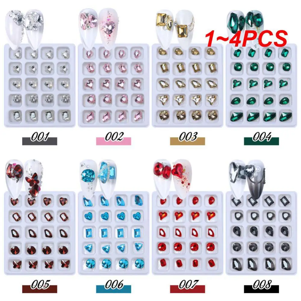 1~4PCS Mixed Size Nail Gems Flaring High Quality 3d Crystal Nail Jewels Manicure Nail Accessories Gel Nail Polish Decor