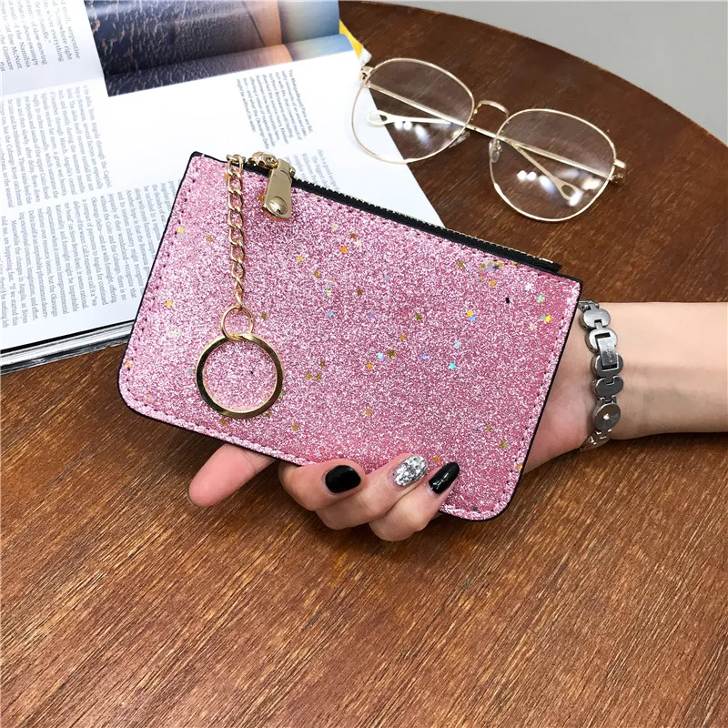 Short Star Bling Clutch Bag for Women Flash Rhinestone Coin Purse