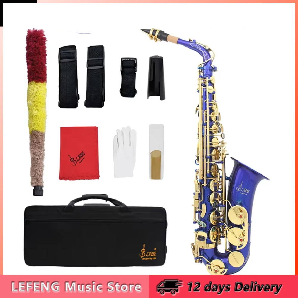 SLADE Alto Saxophone Eb Brass Body Abalone Shell Keys Saxofon Professional Woodwind Instrument Sax with Case Accessories