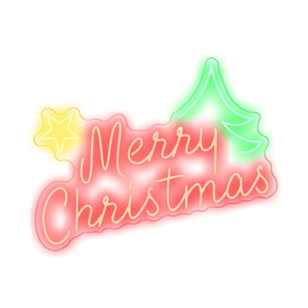 Merry Christmas Neon Sign Christmas LED Sign Light with Acrylic Board Art Wall Decorative Night Light Bar Party Kids Christmas