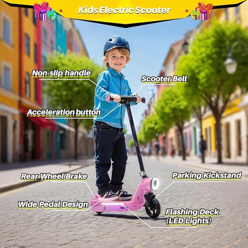 Hulajnoga elektryczna dla dzieci w wieku 6+ Hulajnoga Boost z regulacją prędkości i wysokości Jazda na hulajnogach dla dzieci z szerokim pedałem i antypoślizgowym uchwytem